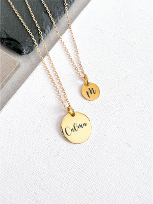Colgante Medalla Personalizada Baño Oro