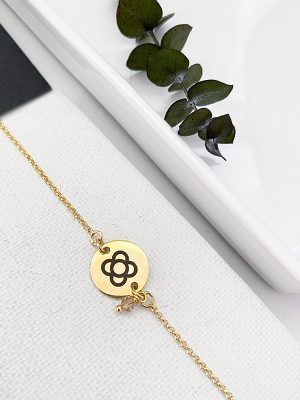 Pulsera Medalla Baño Oro