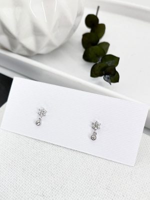 Mini Pendientes Flor Circonita