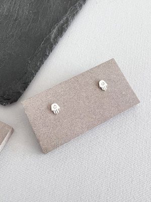 Mini Pendientes Mano Hamsa