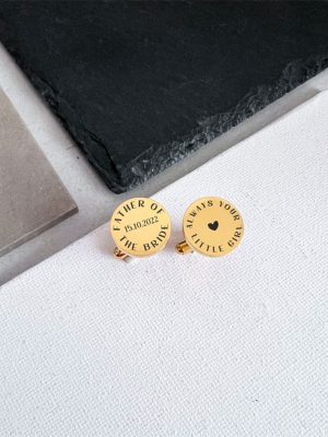 Gemelos Personalizados Acero Oro