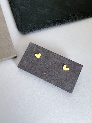 Mini Pendientes Corazon Oro