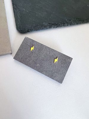 Mini Pendientes Rayo Oro