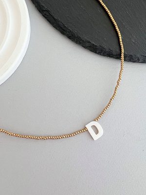 Colgante Inicial Nacar Gold