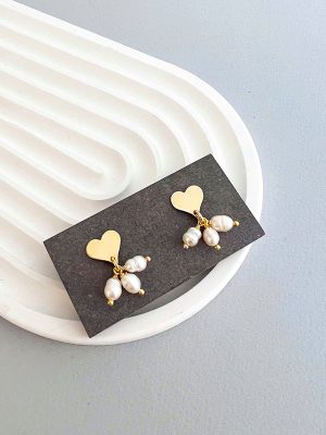Pendientes Corazon Perlado